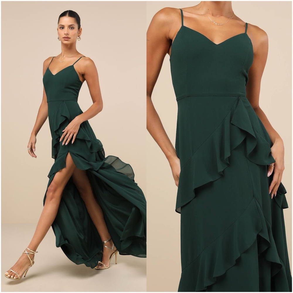 Lulu's Dark Green Maxi Dress
